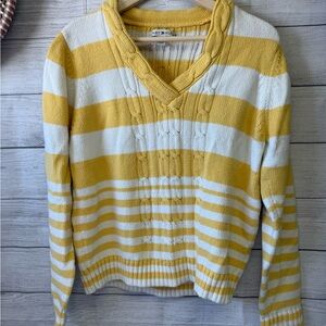 Tommy Hilfiger *VTG* Yellow & White Cable Knit Sweater Women’s XL